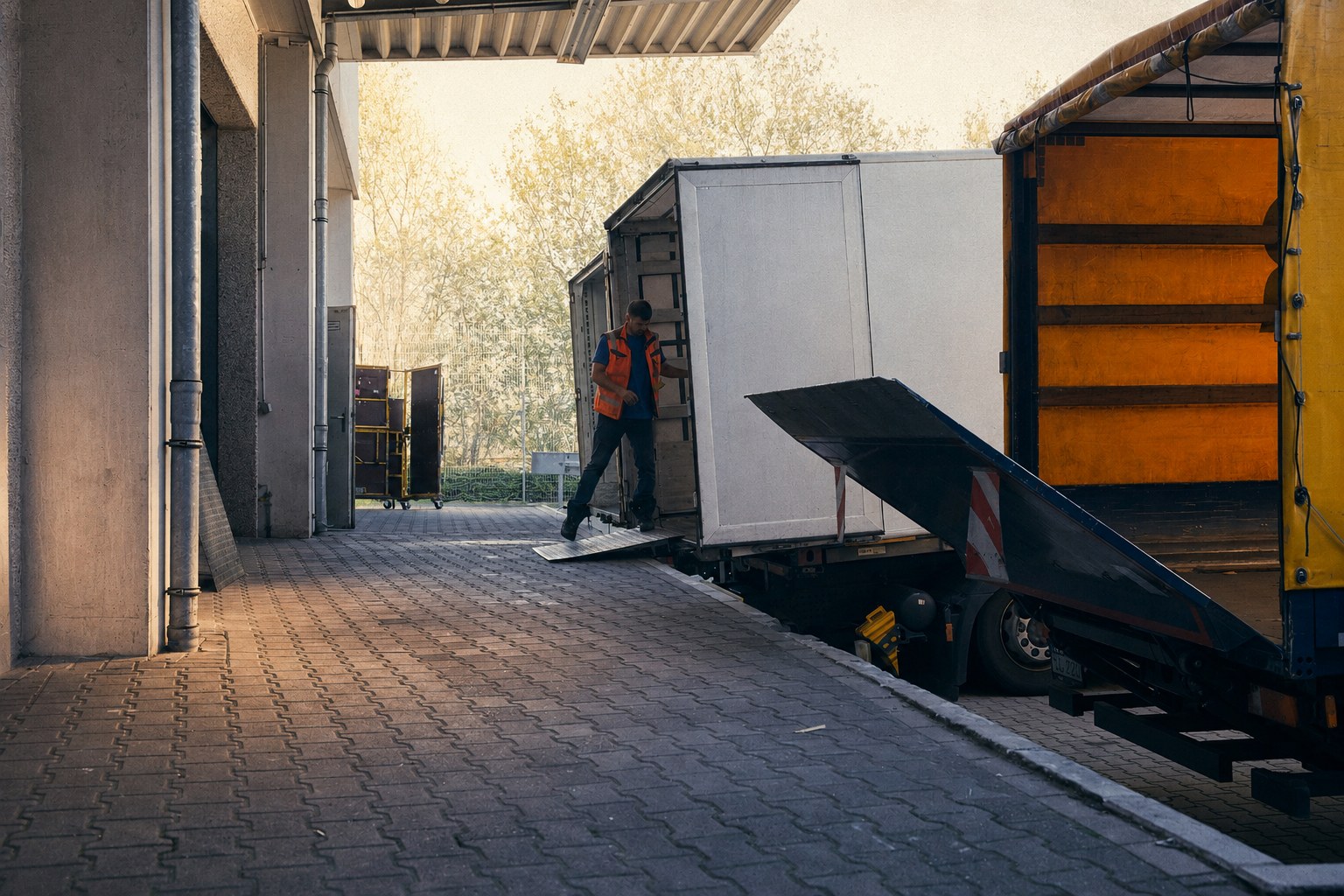 Truck docking at the PST loading bay
